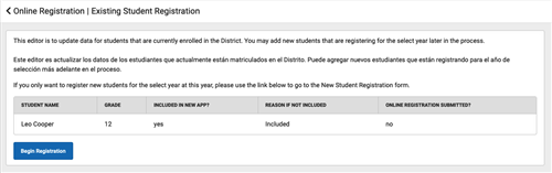 Infinite Campus Parent Portal Existing Student Registration